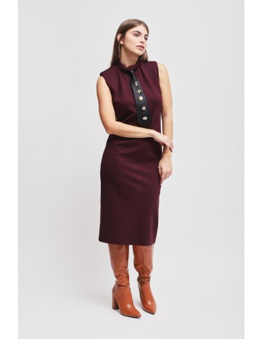 Vestido em Punto Milano com gravata Maryley