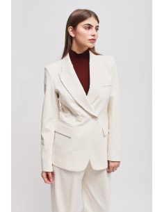 Blazer de abotoamento duplo em Punto Milano Maryley 2