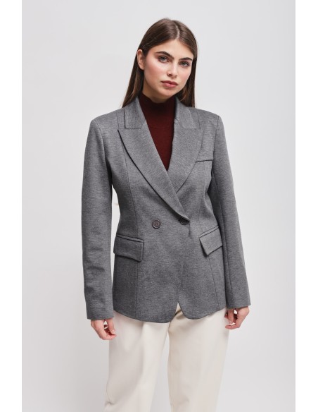 Blazer cruzado em Punto Milano Maryley