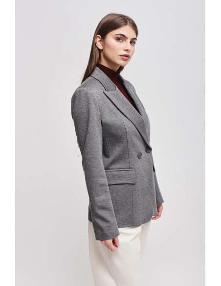 Blazer de abotoamento duplo em Punto Milano Maryley