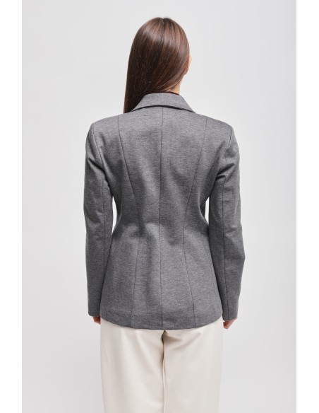 Blazer cruzado em Punto Milano Maryley