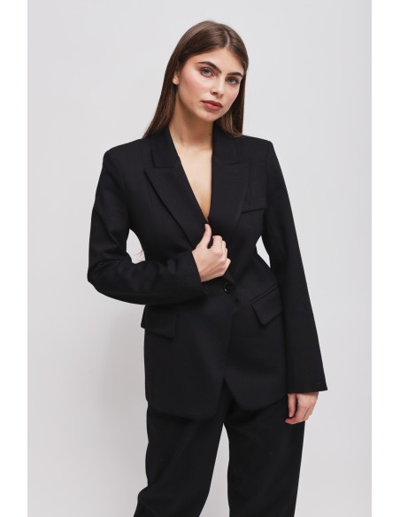 Casaco de Duplo Peito em Ponto Milão Maryley