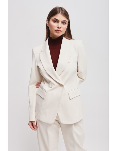 Blazer de abotoamento duplo em Punto Milano Maryley
