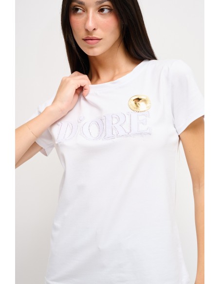 T-shirt "D'oré" com broche Maryley