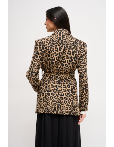 Blazer estampado de leopardo com faixa Maryley