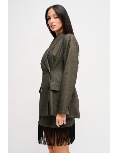 Blazer cruzado com ombros almofadados Maryley