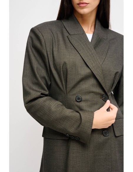 Blazer Cruzado Com Ombros Almofadados Maryley