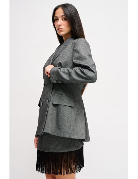Blazer de Abotoamento Duplo com Ombros Acolchoados Maryley