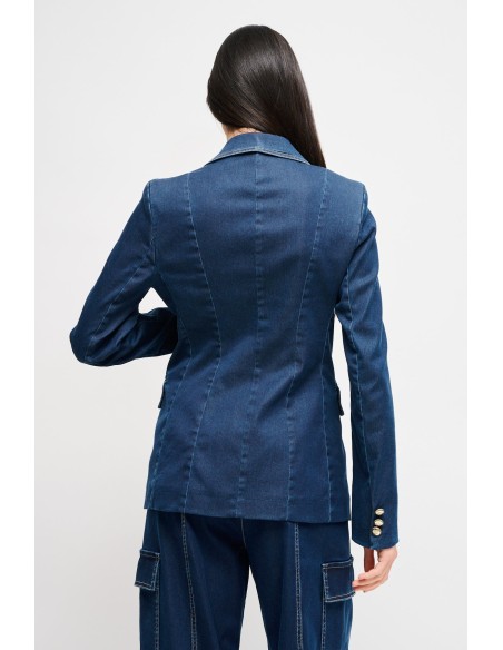 Blazer cruzado em ganga Maryley