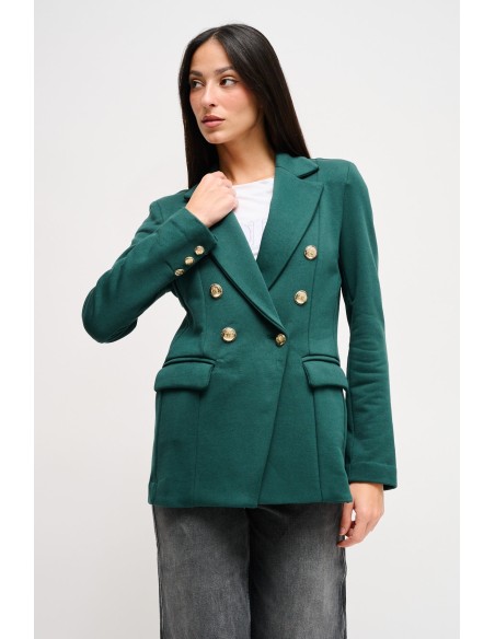 Blazer de duplo peito em algodão Maryley