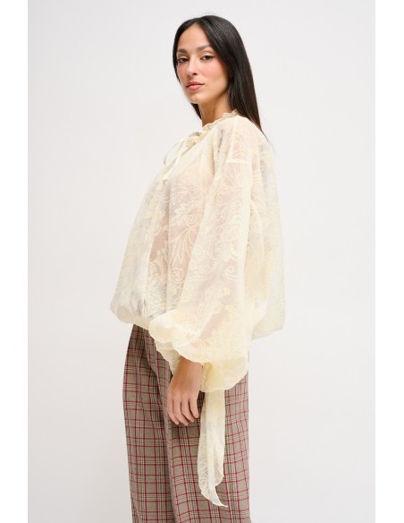 Blusa Semi-transparente Estampada Maryley
