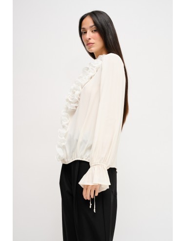 Blusa em viscose com folhos Maryley