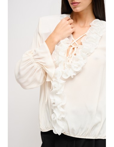 Blusa em viscose com folhos Maryley