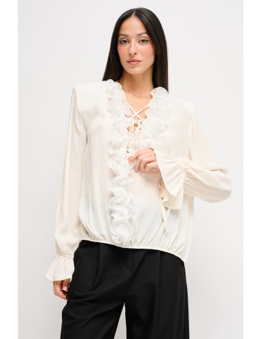 Blusa em viscose com folhos Maryley