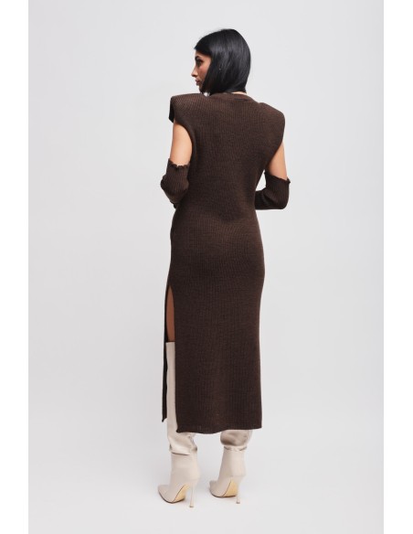Vestido em malha com manguitos Maryley