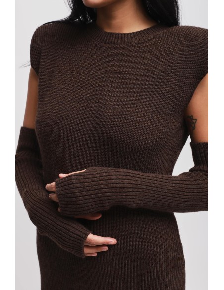 Vestido de malha com mangas Maryley