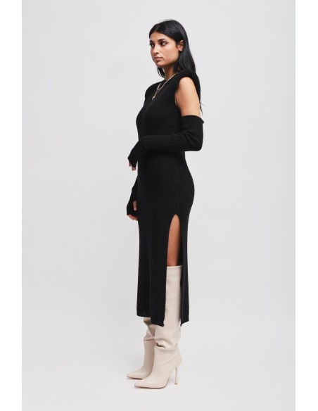 Vestido de malha com mangas Maryley