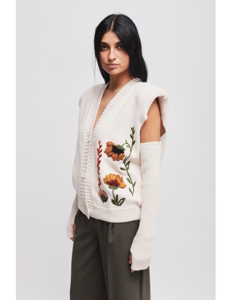 Gilet em malha com mangas Maryley
