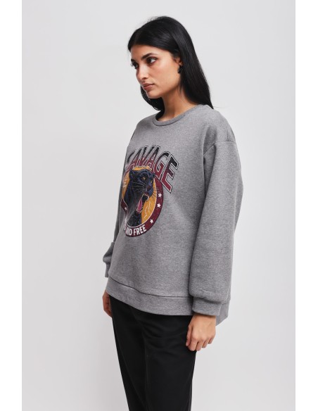 Sweatshirt em algodão com estampa Maryley