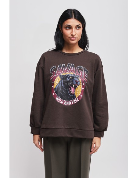 Sweatshirt em algodão com estampado Maryley