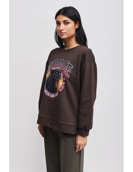 Sweatshirt em algodão com estampa Maryley