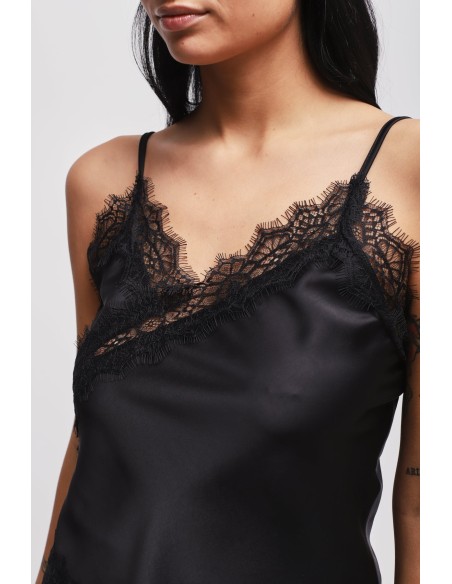 Top em cetim com renda Maryley