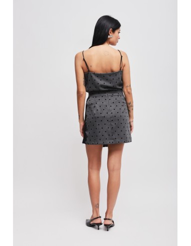 Minissaia a Bolinhas com Inserto em Renda Maryley