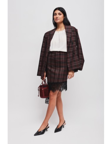 Minissaia Xadrez Com Renda Maryley