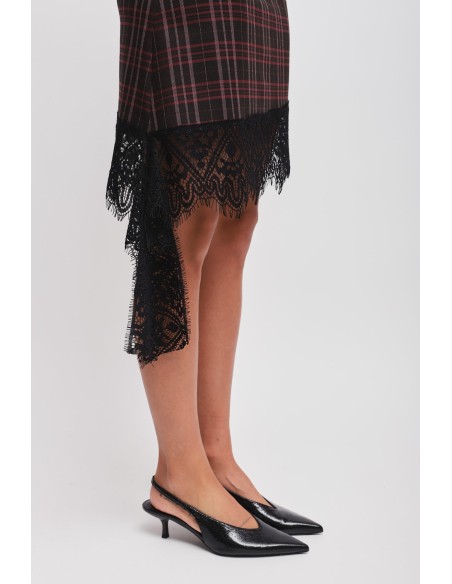 Minissaia Xadrez com Renda Maryley