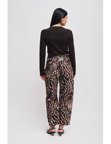 Calças balloon com padrão de leopardo e cinto Maryley