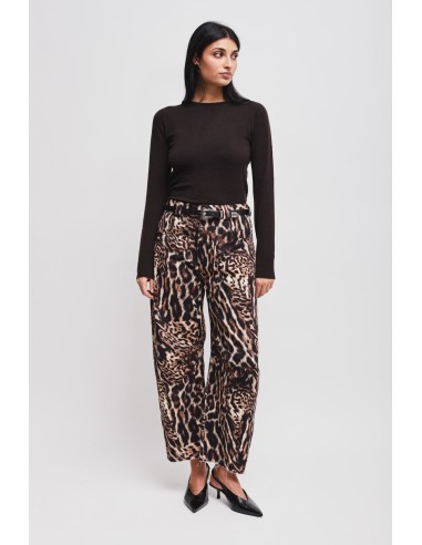 Calças balloon com estampa de leopardo e cinto Maryley