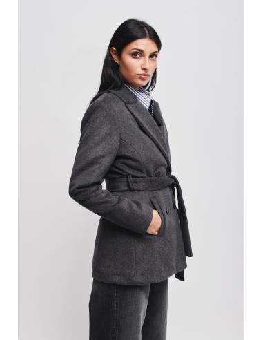 Blazer cruzado com faixa Maryley