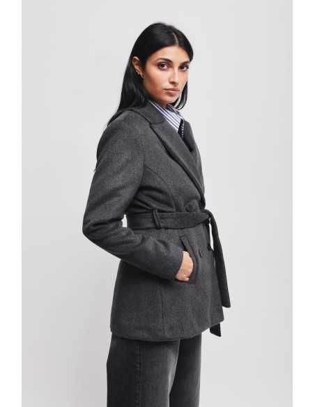 Blazer cruzado com faixa Maryley