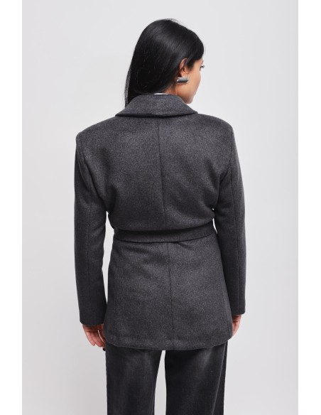 Blazer de duplo peito com faixa Maryley