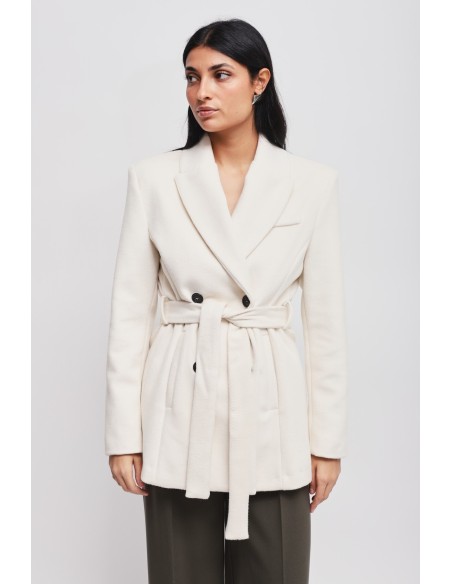 Blazer cruzado com faixa Maryley