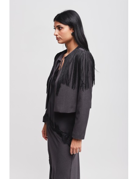 Bolero com franjas Maryley