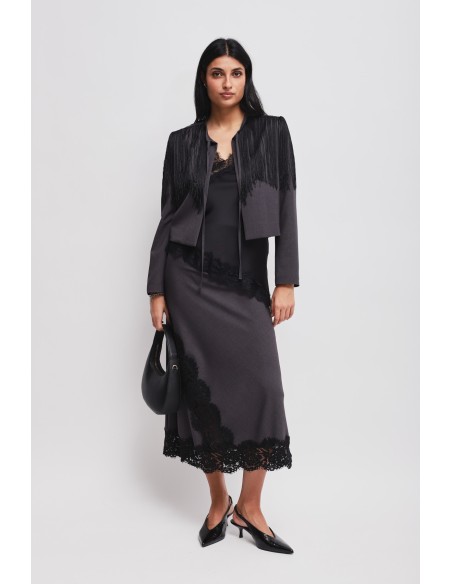 Bolero com franjas Maryley