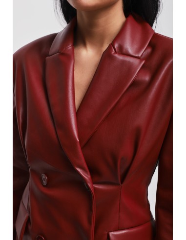 Casaco de duplo peito em pele ecológica Maryley