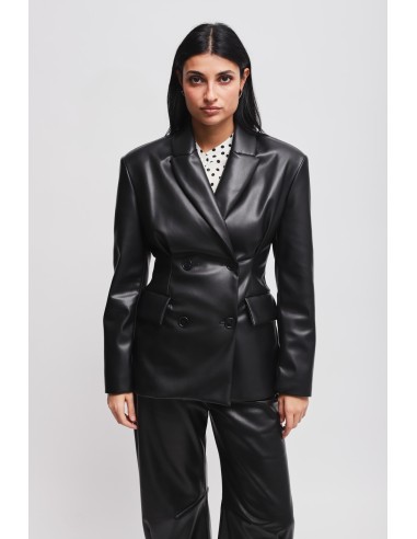 Blazer Cruzado em Pele Ecológica Maryley