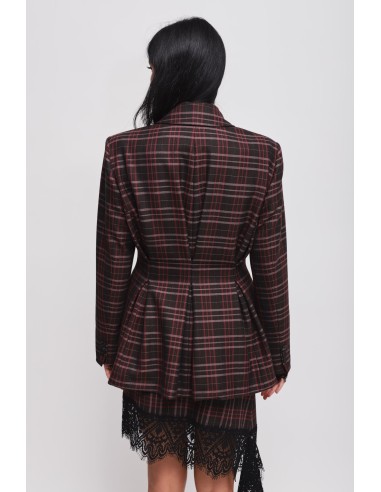 Blazer xadrez cruzado ajustado Maryley