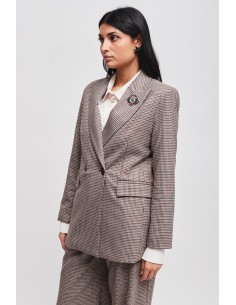 Blazer pied-de-poule com broche Maryley 2