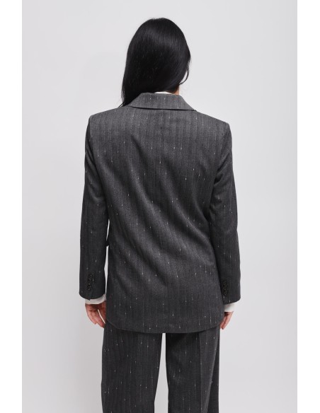 Blazer riscado com broche Maryley
