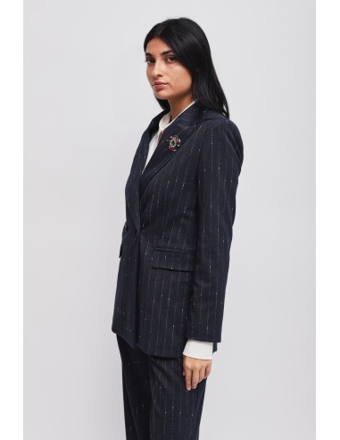 Blazer riscado com broche Maryley