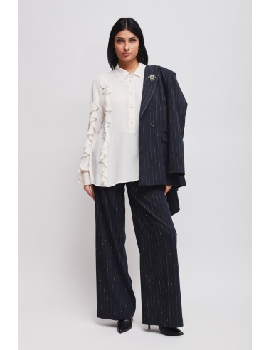 Blazer riscado com broche Maryley