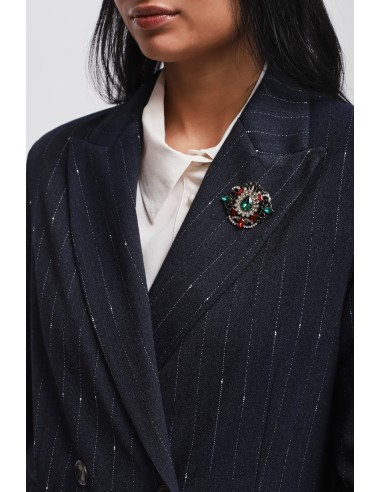 Blazer riscado com broche Maryley