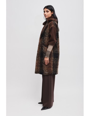 Sobretudo oversize com lantejoulas Maryley