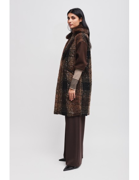 Sobretudo oversize com lantejoulas Maryley