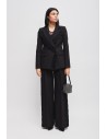 Conjunto blazer de abotoamento duplo e calças palazzo com renda Maryley