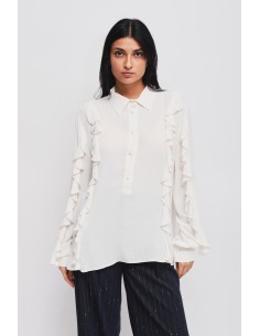Camisa com folhos em viscose Maryley