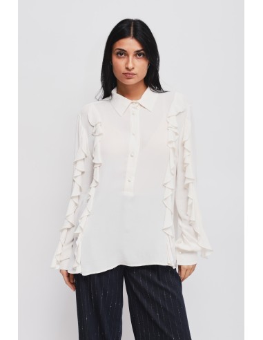 Camisa com folhos em viscose Maryley